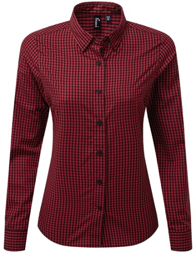 P-PR352-Womens Maxton Check Long Sleeve Shirt